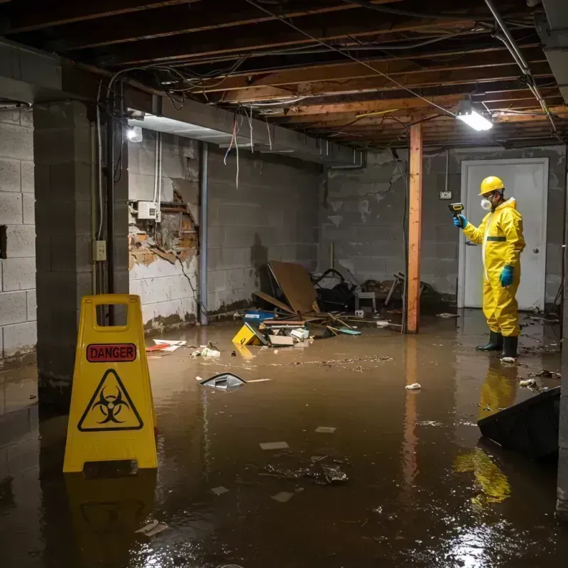 Flooded Basement Electrical Hazard in Centralia, IL Property